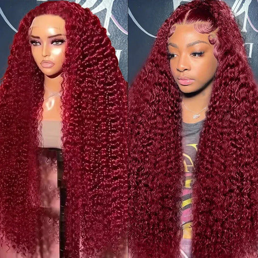 Preplucked Colored Deep Wave curly Wig